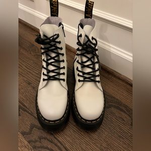 Jadon platform white polished boot